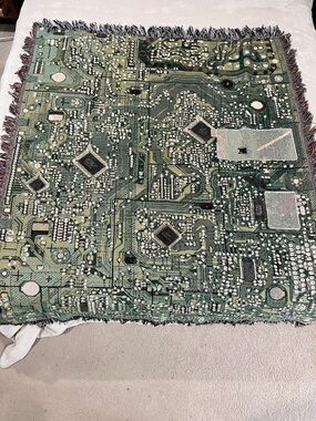 Circuit Board Pattern Throw - Green throw blanket Tech Design